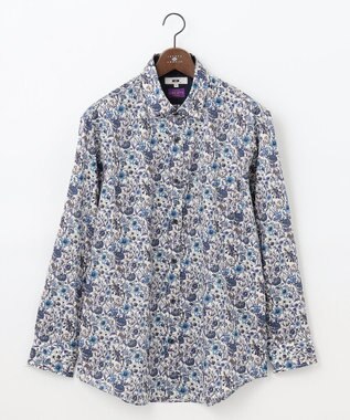 JOSEPH ABBOUD 【キングサイズ・リバティー柄】プリントシャツ パープル系5