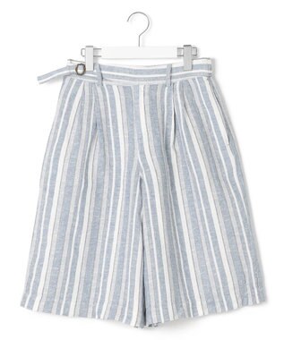 J.PRESS YORK STREET 【WOMEN】コットンリネン　ハーフパンツ ブルー系1