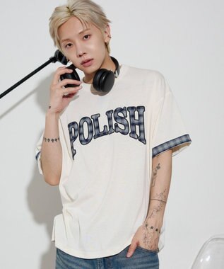 WEGO 【ユニセックス着用ITEM】チェックディテールロゴT（SS）