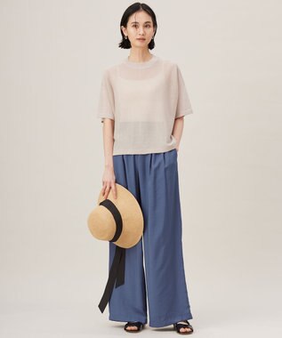 自由区 【カタログ掲載・セットアップ対応・接触冷感・UVケア・洗える】エアリーツイルワイド パンツ ブルーグレー