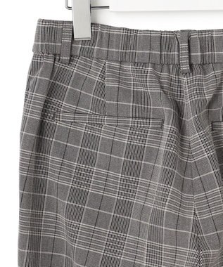 23区 【Oggi掲載/洗える】ウォームストレッチ チェック テーパード パンツ グレーチェック