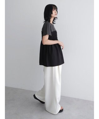 Green Parks シャーリングサテンドッキングプルオーバー Black