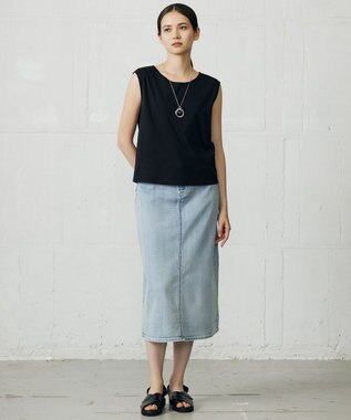 自由区 スーピマスムース タンクトップ ブラック