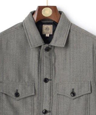 J.PRESS MEN ヘリンボンCPOジャケット ネイビー系9