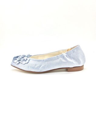 nouvelleRobe Oū 【本革・高反発】Floral decoration ポインテッドトゥ パンプス グレーメタリック