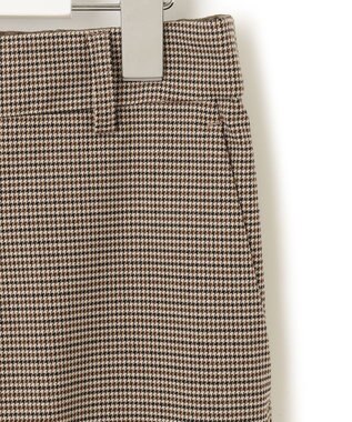 23区 S 【洗える】チェックストレッチ テーパードパンツ ブラウンチェック