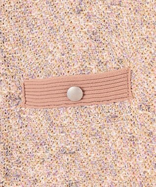 自由区 【XSサイズ～/洗える】カラーミックスツイード ニットカーディガン ローズ系7