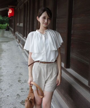 Green Parks ビックカラーナローブラウス Off White