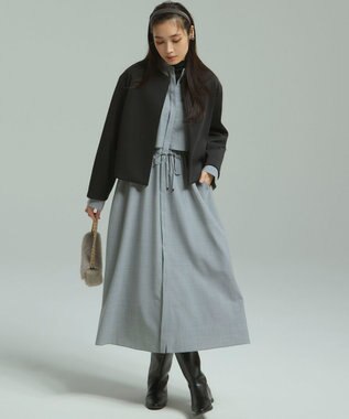 23区 フェイクファー ショルダーバッグ ライトグレー系