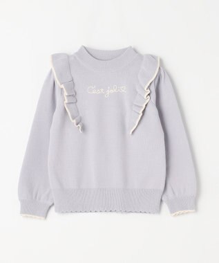 ANY KIDS 肩フリル しあわせタッチ ニット サックスブルー