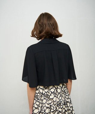 GRACE CONTINENTAL ケープスリーブシアージャケット ブラック