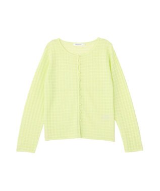 AMERICAN HOLIC シアーチェックカーディガン Lime Green