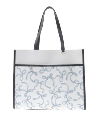 Maison de FLEUR リボンプリントスクエアトートバッグ Black