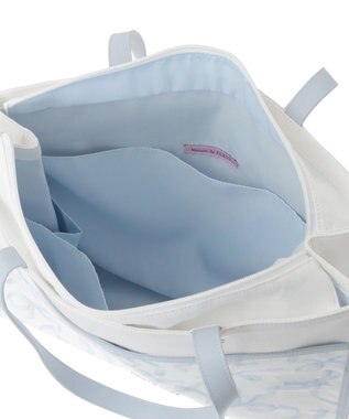 Maison de FLEUR リボンプリントスクエアトートバッグ Light Blue