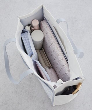 Maison de FLEUR リボンプリントスクエアトートバッグ Light Blue