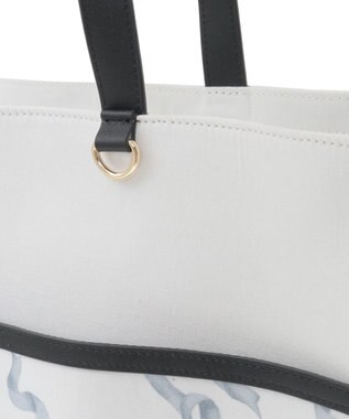 Maison de FLEUR リボンプリントスクエアトートバッグ Black