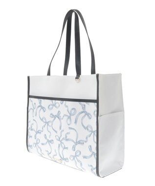 Maison de FLEUR リボンプリントスクエアトートバッグ Black