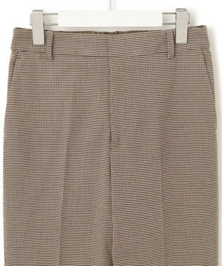 23区 S 【洗える】チェックストレッチ テーパードパンツ ブラウンチェック