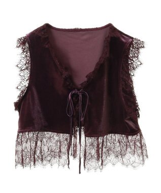 CRAFT STANDARD BOUTIQUE ベロアレース付きベスト Bordeaux