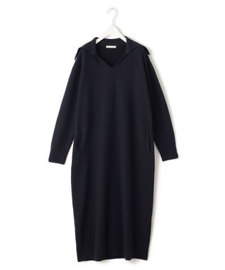 ICB L ミルドウール ニットワンピース ネイビー系