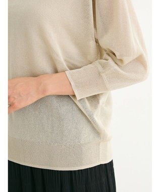 Green Parks ２ｗａｙ　７分袖ブライトシアーニットプルオーバー Beige