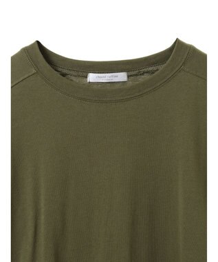 Green Parks 裾ドロスト５分袖ドッキングチュニック Khaki