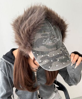 WEGO ラインストーンドッグイヤーキャップ 柄1