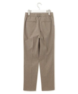 23区 S 【洗える】チェックストレッチ テーパードパンツ ブラウンチェック