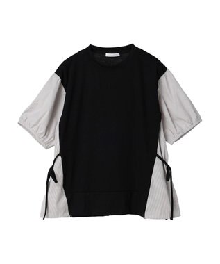 Green Parks 布帛ドッキング脇リボンプルオーバー Gray