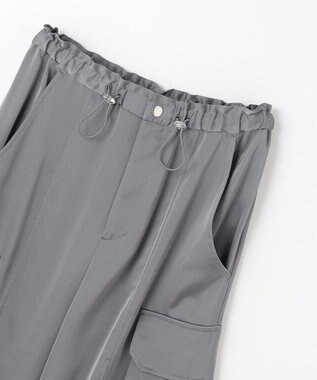 GRACE CONTINENTAL サテンカーゴパンツ グレー