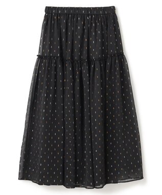 UNFILO ラメリンクルシフォン スカート ブラック