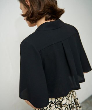 GRACE CONTINENTAL ケープスリーブシアージャケット ブラック