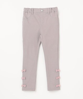 ANY KIDS 裾リボンストレート パンツ グレージュ
