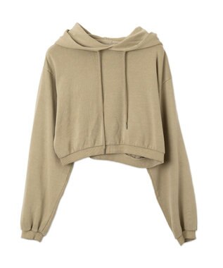 WEGO ピグメントショートグラフィックプルパーカー ベージュ