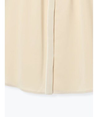 Te chichi パール釦配色タックブラウス ベージュ