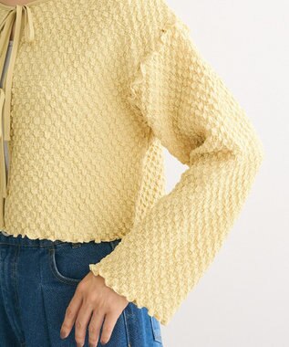 Green Parks ポコポコショート丈カーディガン Lime Green