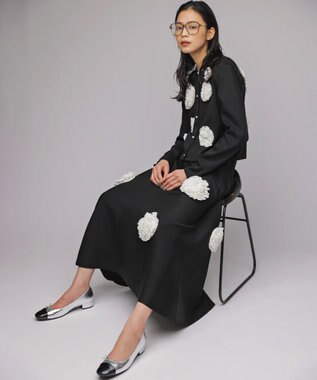 組曲 バイカラーバレエシューズ シルバー系