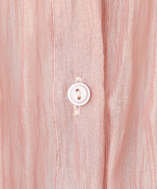 Feroux 【洗える】シャーリング シアーシャツ ピンク系