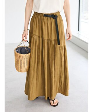 CRAFT STANDARD BOUTIQUE ガチャベルトティアードスカート Brown