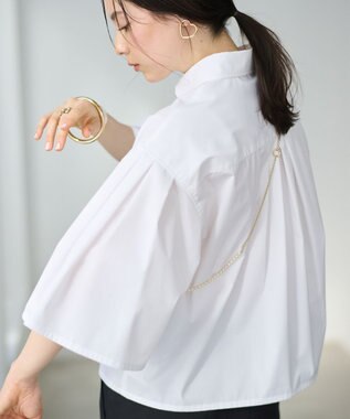 #Newans 【ANSWER for アクセサリーLOVER】ミニカラーフレアスリーブシャツ ホワイト系