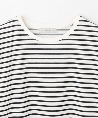 ANY テールＴシャツ オフ×ブラックボーダー