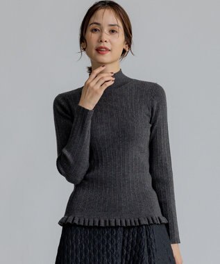 組曲 リブハイネック  ニット グレー系
