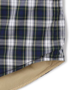 J.PRESS MEN マルチチェック×ナイロンタフタワッシャー リバーシブルシャツ ダークグリーン系3