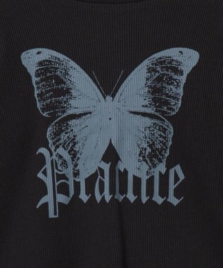 WEGO バタフライプリントロンT ブラック