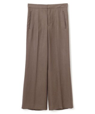 BEIGE， 【洗える】CAROLE / リネンライクフルレングスワイドパンツ Mocha