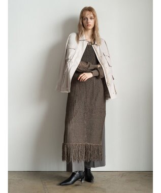 Te chichi フリンジメッシュニットワンピース《2025Autumn catalog vol.2 item》