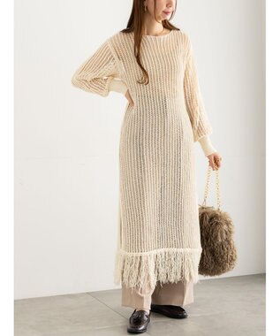 Te chichi フリンジメッシュニットワンピース《2025Autumn catalog vol.2 item》