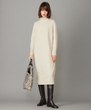 ICB 【WEB限定カラーあり・洗える】 ソフトカシミヤミックス ハイネックワンピース トープ系