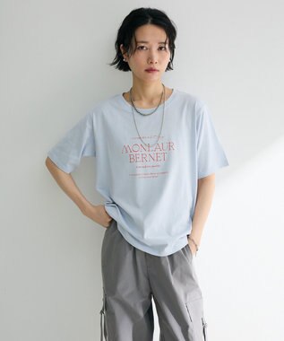 Green Parks ＢＰ　フェミニンロゴレギュラーＴシャツ Sax