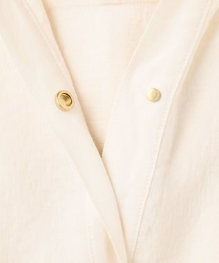 BEIGE， 【洗える】POMONA / Vネックフード付プルオーバー Ecru